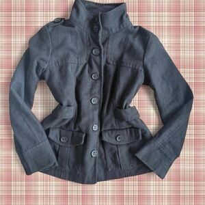 black wool blend peacoat